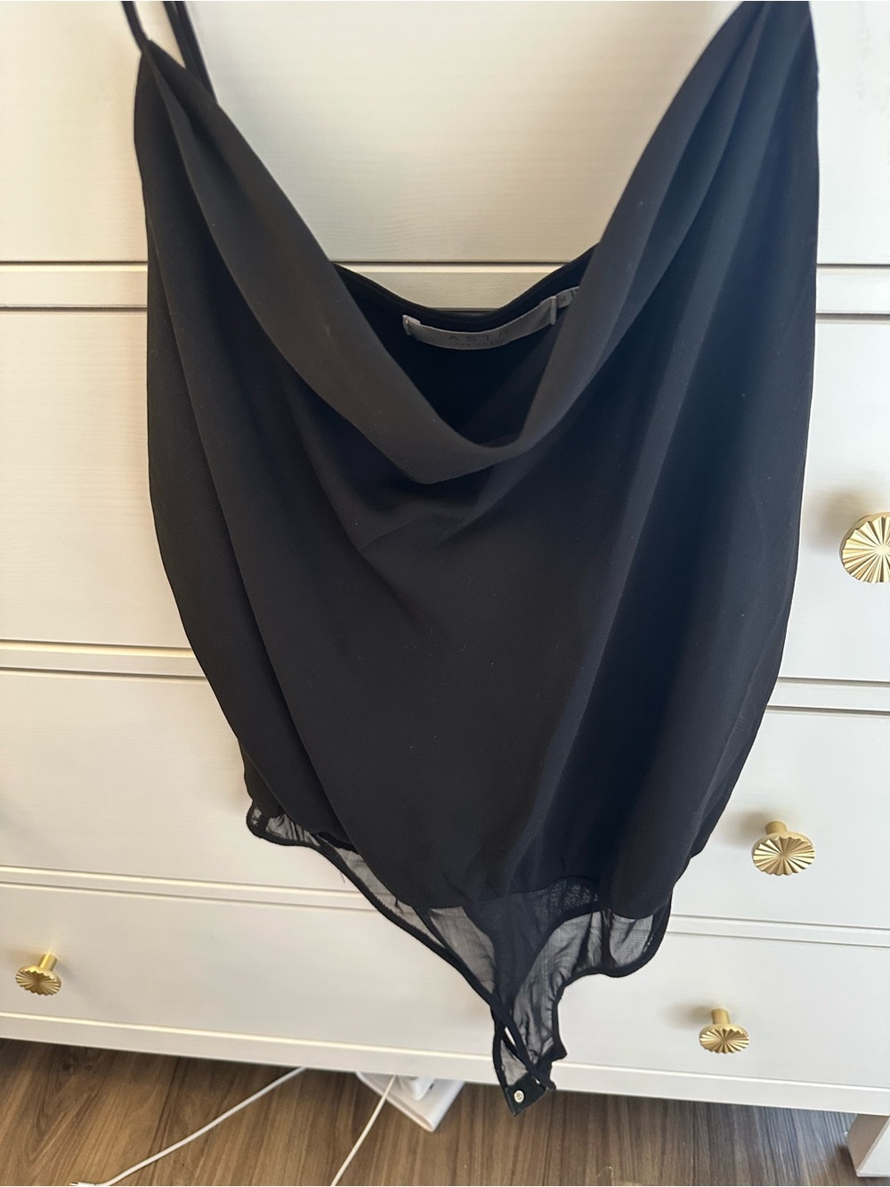 Astr Black Cowl-Neck Bodysuit